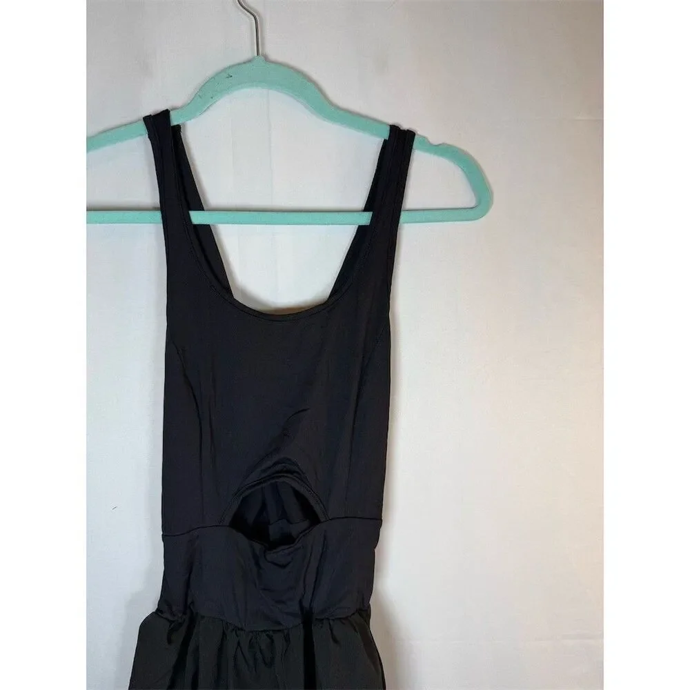 SHEIN Runsie Romper Womens S Black Athletic Open Back